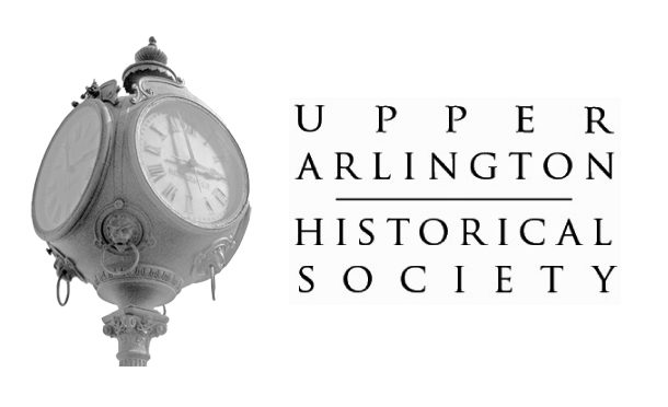Logo of Upper Arlington Historical Society featuring a vintage street clock